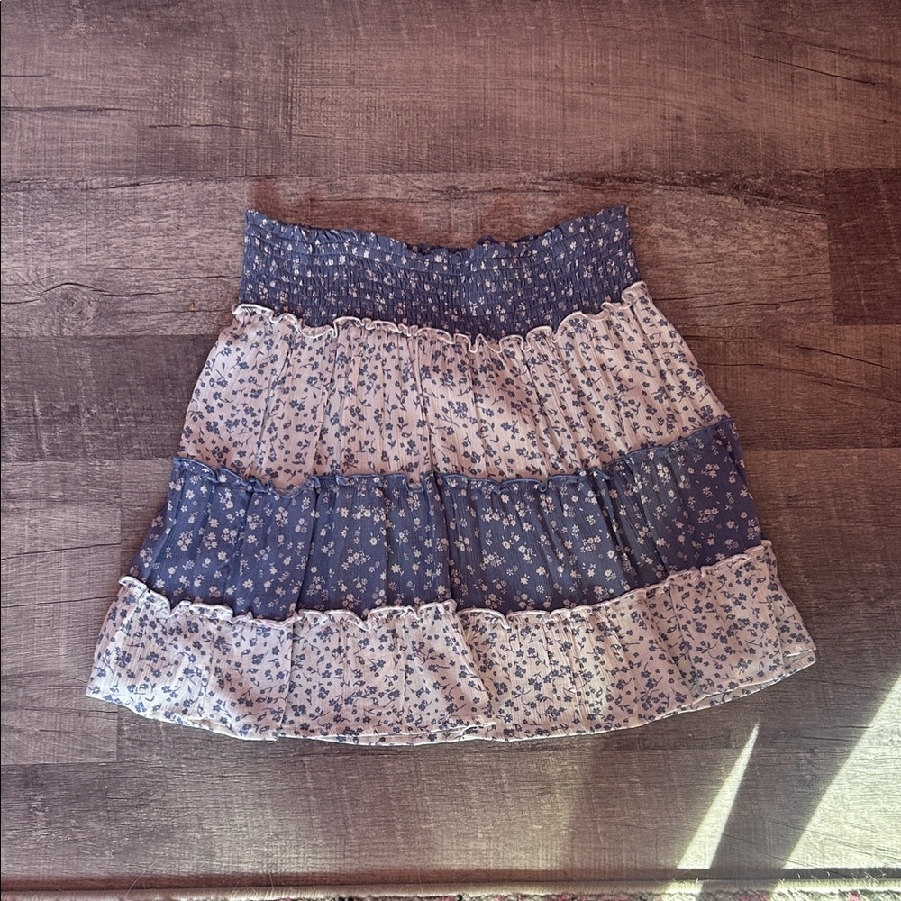Hippie Rose Floral Blue and White Women's Skirt